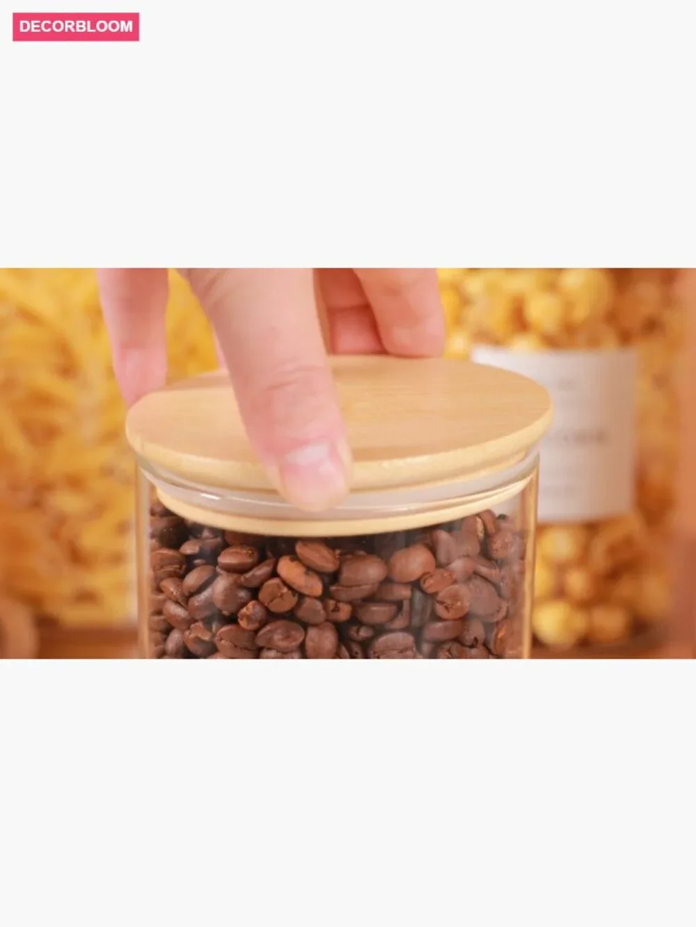 6-Pack Borosilicate Glass Storage Jars with Bamboo Lids & 132 Labels